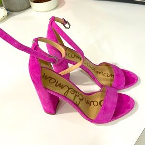 Sam Edelman hot pink suede sandals